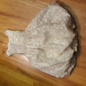 Jessica Ann Sequin and Ribbon Gold Dress Sz 5